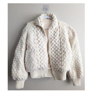 Unbranded vintage plush knit zip bomber